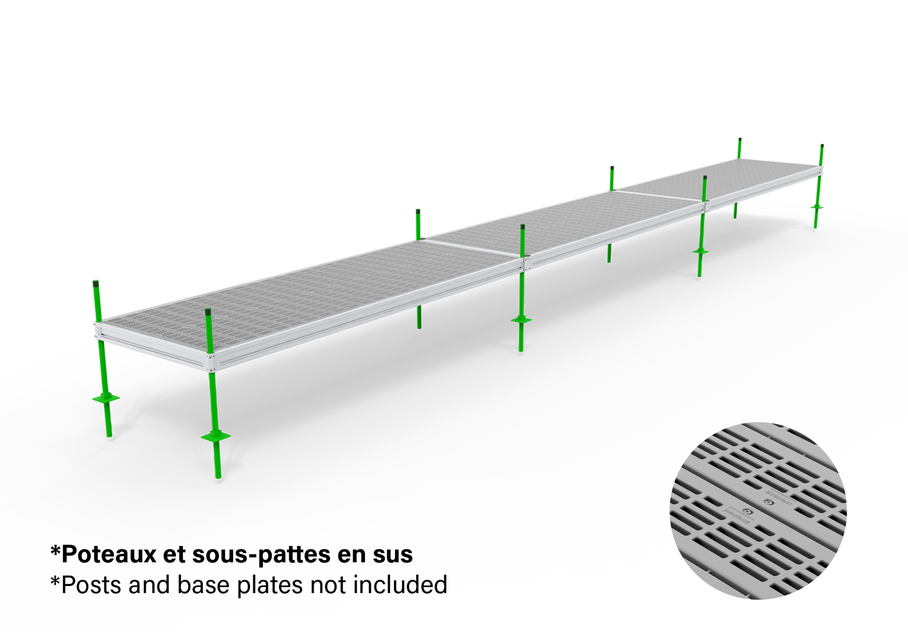 4' x 12' (36 feet) combo with gray plastic decking