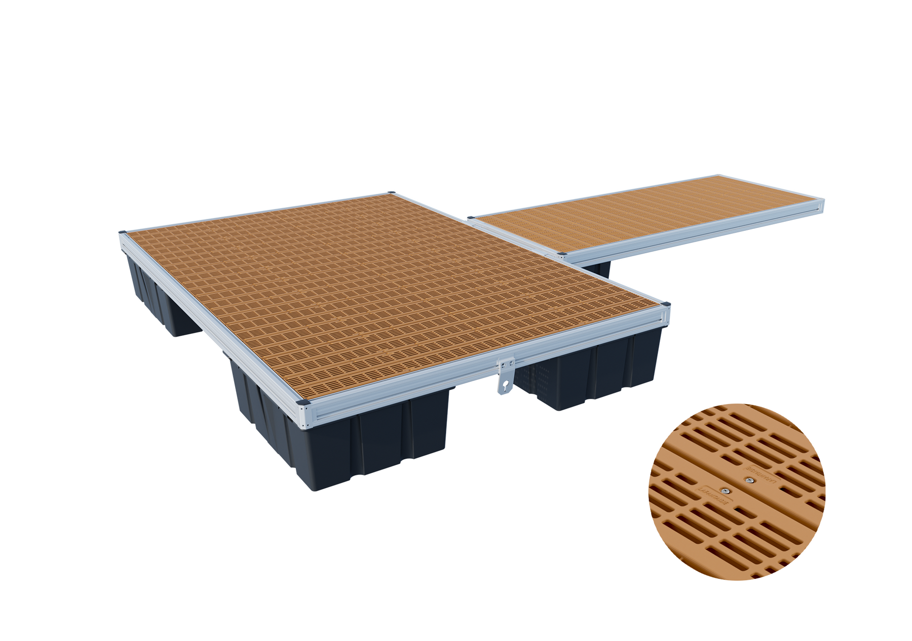 4x10 and 8x12 Tan Plastic Floating Dock Combo