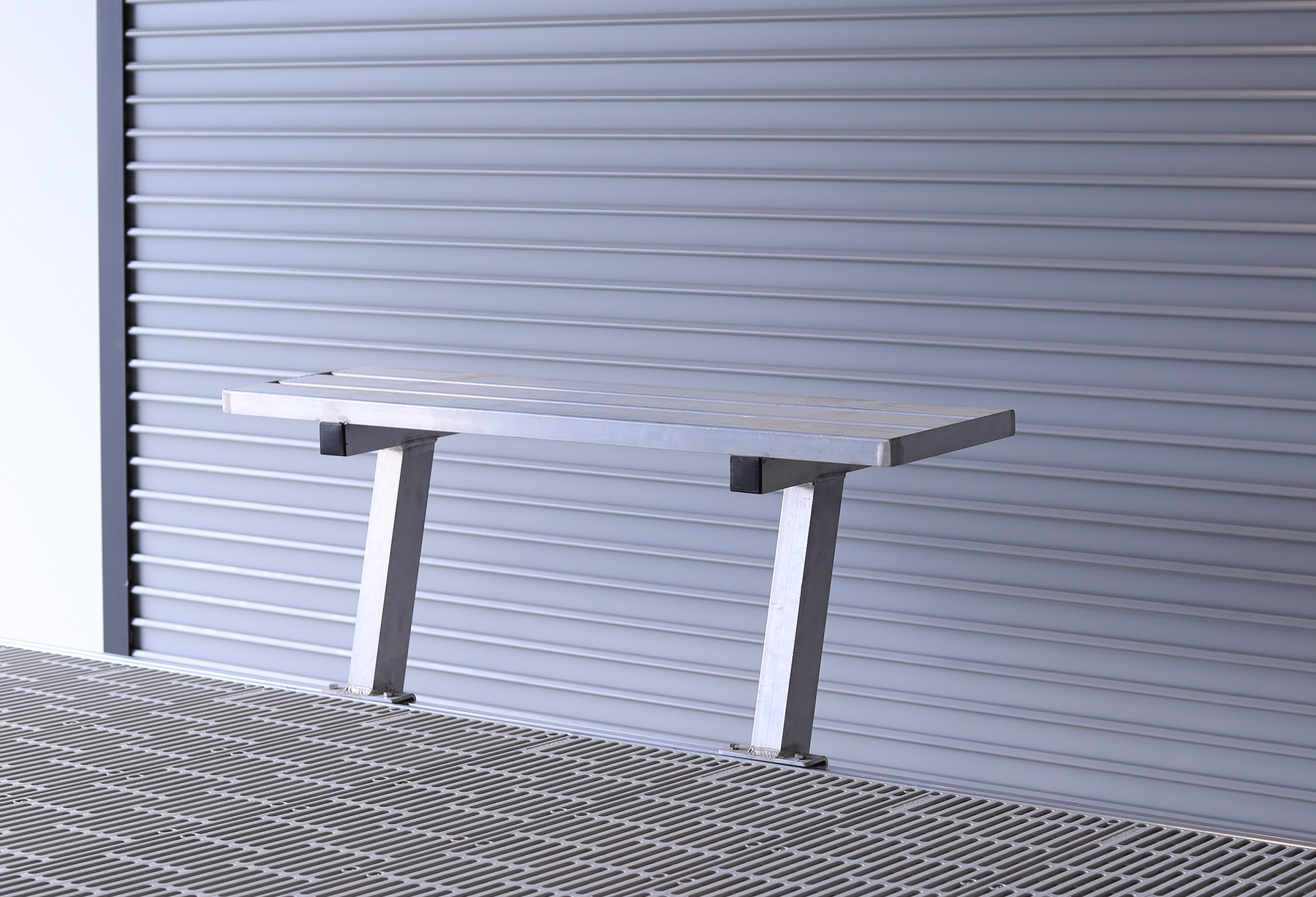 Aluminium bench without backrest