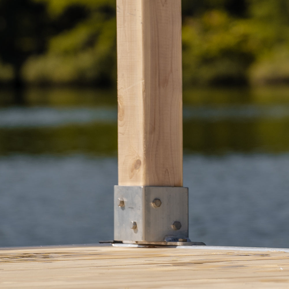 Cedar Posts With Rope Cedar post with base | Lafantaisie Dock