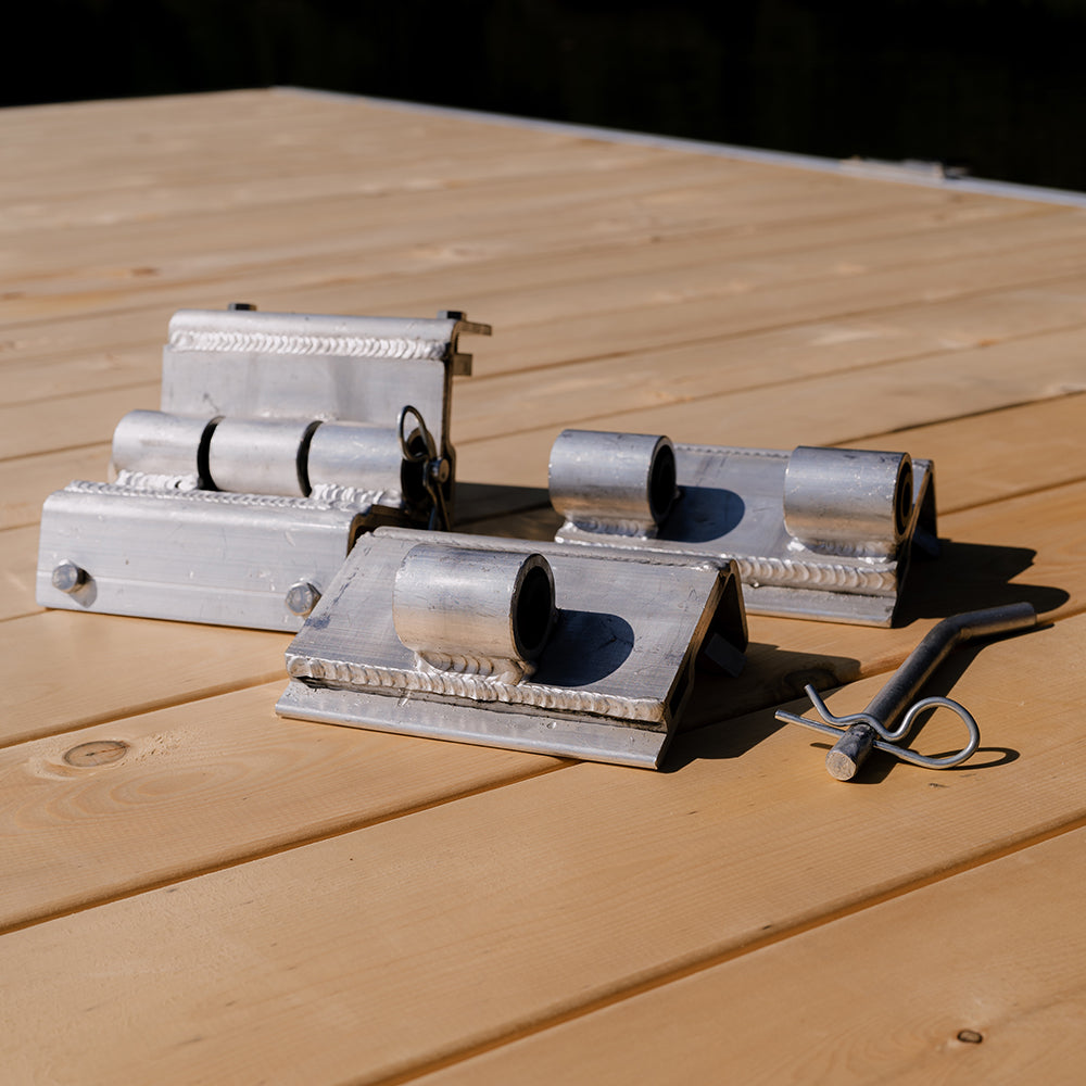 Removable floating dock hinges